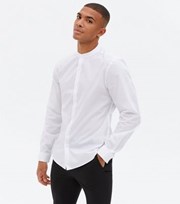 New Look White Long Sleeve Grandad Collar Shirt